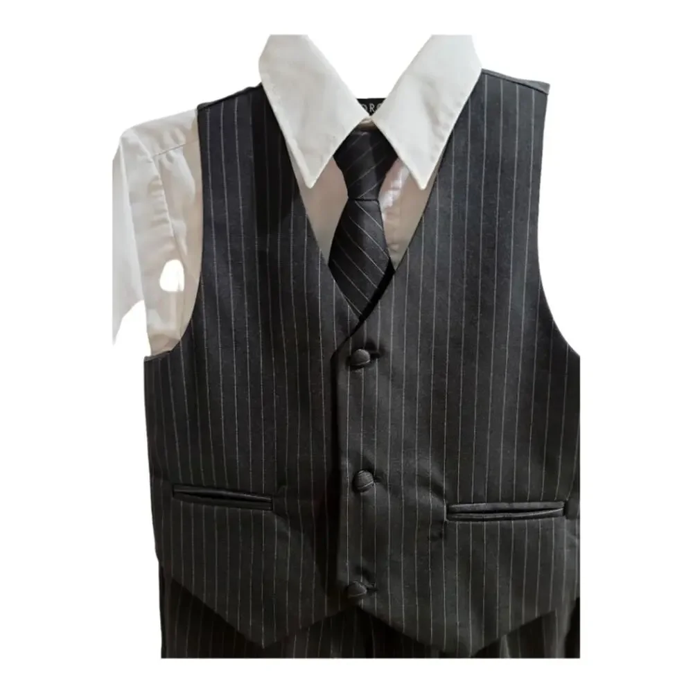 Boys 4 Piece Pin Striped Suit